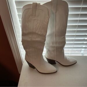 Sugar White Heeled Western Boots
